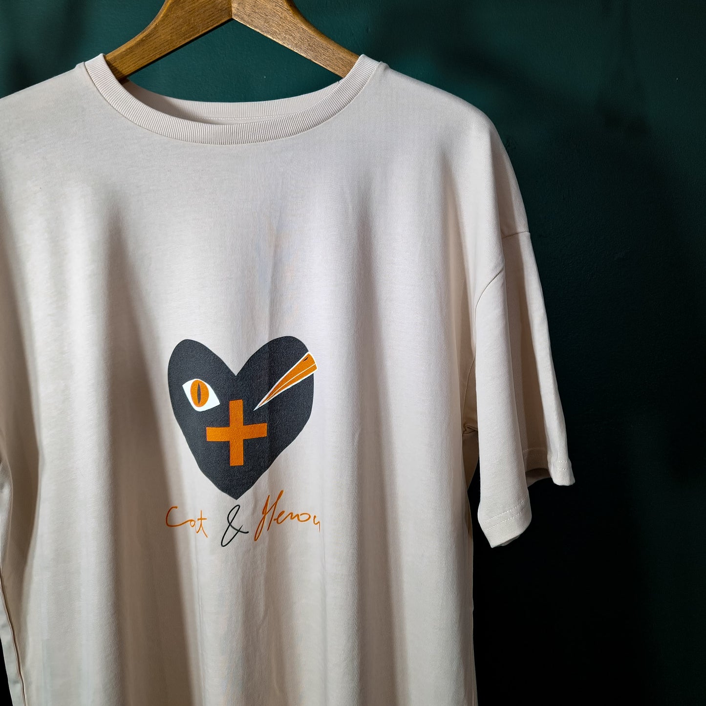 CAT AND HERON - OVERSIZED T-SHIRT